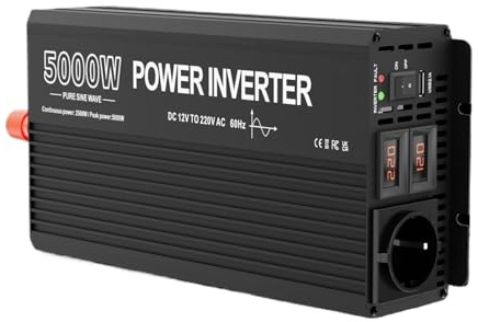 Onduleur Puissance Convertisseur Tension Et Courant 3000 W 4000 W 5000 W 6000 W 24 V 12 V Onduleur Sinusoïdal Pur Transformateur 220 V Prise USB(24V,5000W)