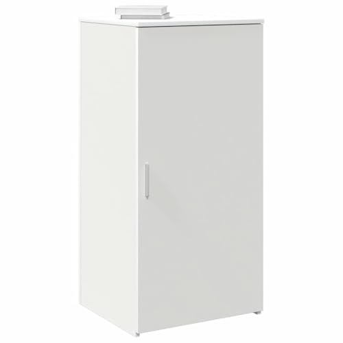 Kythralux Lagerschrank Weiß Holzwerkstoff 50x45x103,5 cm mit Tür und Einlegeboden, vielseitiger Stauraum für Büro, Wohnzimmer, Flur, robust, platzsparend, geordnete Aufbewahrung