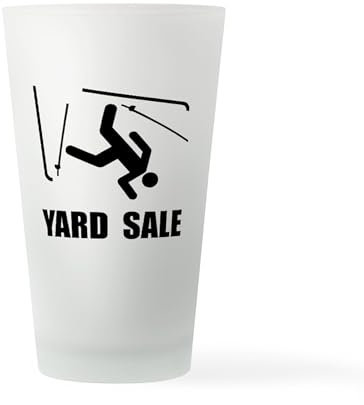 CafePress Ski Yard Sale Pint Glass, 16 oz. Drinking Glass