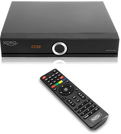 Xoro HRK 7672 HDD 0TB DVB-C HD Kabelreceiver (HDTV TWIN Tuner, HDMI, USB PVR Ready, S/PDIF opt., MiniSCART, ohne SATA Festplatte im FP-Schacht, 12V) schwarz