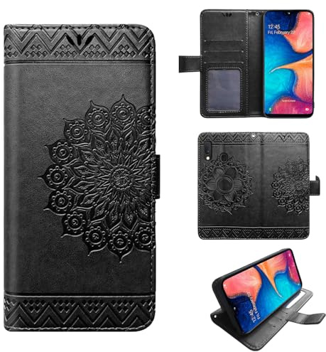 betterfon Hülle Kompatibel mit Samsung Galaxy J6 (2018) | Klapphülle Schutzhülle mit Kartenfächer Kompatibel für Galaxy J6 (2018) | Magnetverschluss Flip Case | Schwarz