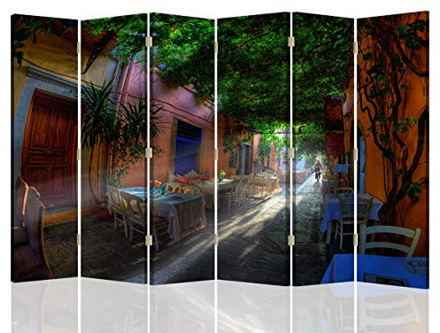 Raumteiler Trennwand Rethymno Paravent 6-teilig Kreta Grün 216x175 cm