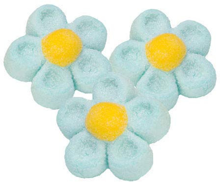 marshmallow caramelle varie forme e colori offerta (margherite azzurre)