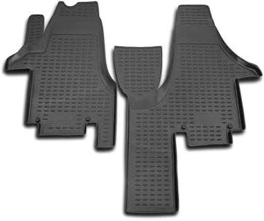 OMAC Gummimatten Fußmatten kompatibel mit VW Multivan T5 2003-2015 TPE Matten Schwarz 2X