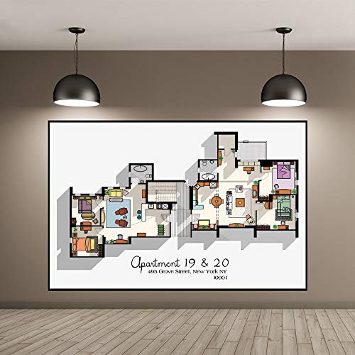 TELEGLO (No Frame) 50 * 70cm Freunde TV-Serie Apartment 19 & 20 Poster Leinwand Poster Wandbilder für Wohnzimmer