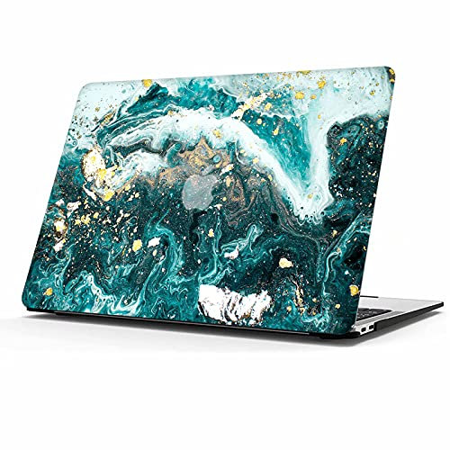 MOKASE Hülle Kompatibel mit MacBook Air 13 2020 2019 2018 A2337 M1 A2179 A1932 Retina Display, Plastik Hartschale Case Cover Nur Kompatibel mit MacBook Air 13 Zoll mit Touch ID, Green Marble