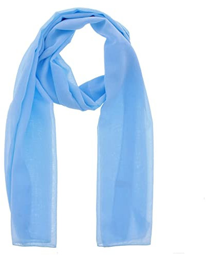 WESTEND CHOICE Ladies Chiffon Scarves Women Plain Neck Scarf Soft Headwrap Girls Headscarf Sheer Wrap women's scarves & wraps 150x45 cm (Light blue)