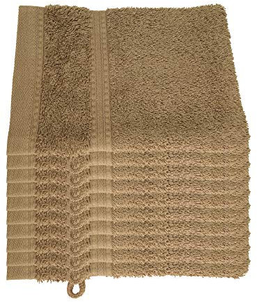 Julie Julsen® Bio Waschhandschuh-Set, 10 Waschhandschuhe in 32 Farben erhältlich weich und saugstark Walnuss 15x21 cm
