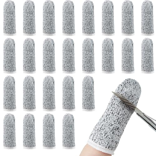 Honoson 60 Pieces Cut Resistant Finger Cots Protection Reusable Finger Thumb Protector Gloves for Kitchen Sculpture Work (2.4 Inch)