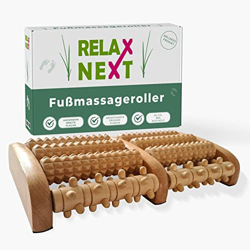 Relax Next - Rouleau de massage des pieds XXL en bois - également comme cadeau
