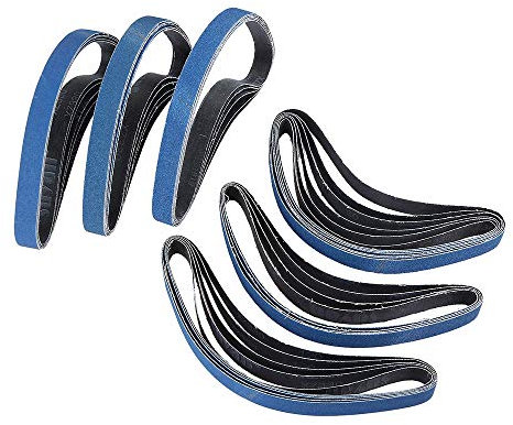 ExcInter 10PCS P60 13mm x 457mm Zirconium Abrasive Sanding Belts Air Belt Sander Aluminium Oxide for Welding Grinding