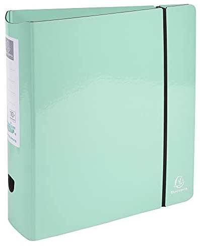 Exacompta 53767E Premium Ordner Exafile 2.0 runder Rücken 8 cm breit DIN A4 aufgeklebtes Rückenschild Prem´Touch Aquarel Pastell-Grün Ringordner Aktenordner Briefordner Büroordner Plastikordner