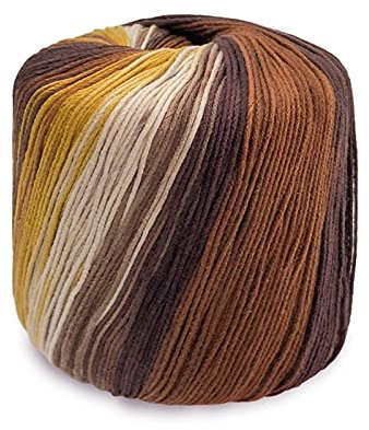 Cotone Rainbow Sfumato Filato Cotone Filato Per Uncinetto Filo Cotone Grosso Gomitoli Di Filato Yarn Per Uncinetto Per Vestiti Tessuti, Cappelli, Borse, Giocattoli Per Bambini, Ecc. [133M, 46# Brown]