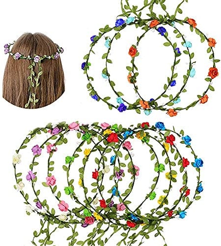 Blume Krone,10 Stück Haar Garland,Blumenkranz Haare,StirnBand Blumenkranz,Haar Blumenkranz Braut,Blumenkranz Blume Krone Stirnband,Haarband Blumen Hochzeit (A)