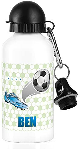 Striefchen® Trinkflasche für Kinder - Fußball - mit Wunschnamen Fußballschuh