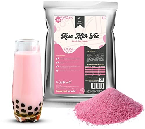 Rose Milk Tea Premium Bubble Tea Powder by Bubble Tea House Company (1 kg) - 33 Servings - Make Bubble Tea at Home - Ideal for Frappes, Coffee, Boba Tea, Milkshakes - Gluten Free, Halal Certified