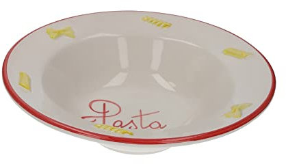 Keyhomestore - Plato hondo de pasta de cerámica, altura 9 cm, diámetro 33 cm, ideal como plato de mesa. Producto fabricado en Italia.