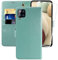 MONASAY For Samsung Galaxy A12 Phone Case, Flip Wallet Leather Case with Tempered Glass Screen Protector and Card Slot Kickstand Phone Cases Cover for 6.5 Inch Samsung Galaxy A12/M12, Mint