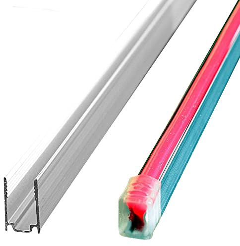 Alumiuniumschiene 50cm für LED Neon Stripes Leuchtstreifen Flex 12V 5x12 Alu Unterbankbeleuchtung Saunabeleuchtung Saunalampe (2m - m/6,49€)