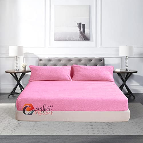 Lot de 2 taies d'oreiller en polaire Teddy Fleece Comfort Collections chaudes, confortables et très douces Rose pâle - 50 x 75 cm environ