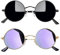 Joopin Runde Sonnenbrille Herren Polarisiert Retro Vintage Damen Sonnenbrille Rund Violett 2 Pack (Voll Schwarz und Gold Violett)