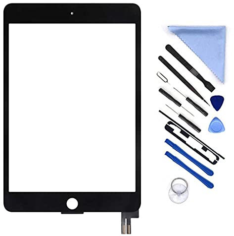 Digitizer Écran tactile de rechange pour i Pad Mini 5 5ème génération 7,9 2019 avec kit de réparation d'outils (sans bouton d'accueil, pas LCD)
