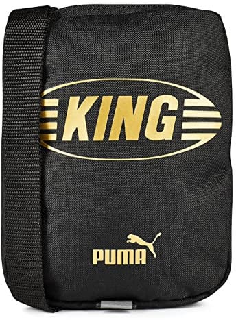 Puma King Tragbare Umhängetasche für Herren, schwarz / gold, Einheitsgröße