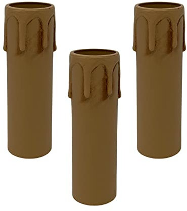 HALOTEC | Pack de 3 douilles E14 couleur ivoire pour bougeoirs | Support décoratif pour bougies gouttelettes | Idéal pour les lustres | Fabrication italienne