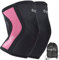Everfly Ginocchiere Cross Training Powerlifting 5mm - 1 paio - Palestra Menisco e Leggere - Neoprene SCR Nero - Sportiva Muscolazione - Uomo Donna - Bodybuilding Tutore Ginocchio (S, Nero&Rosa)