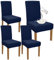 Granbest Premium Wasserdicht Esszimmer Stuhl Abdeckungen Satz Von 4, Stretch Hohen Zurück Stuhlhussen Slipcover Für Esszimmer, Abnehmbaren Stuhl Schutz Für Bankett, Küche, Party (4er Set, Marineblau)