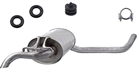 ATEC Germany Auspuff Schalldämpfer Set 1x Endschalldämpfer, mit | Kompatibel mit: MERCEDES-BENZ 190