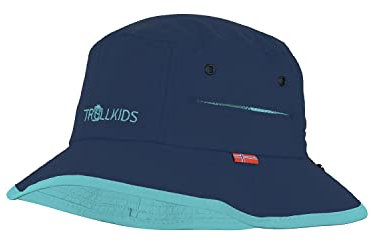 Trollkids Kids Trollfjord Hat 50, Mystic Blue/Lake Blue