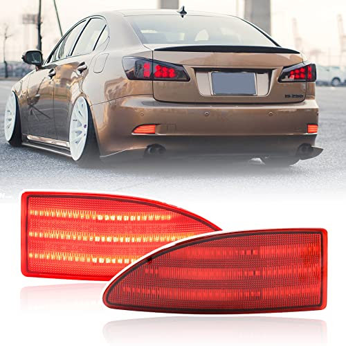 NJSSJD LED Heckstoßstangen-Reflektorlicht Rücklicht Kompatibel mit 2006–2013 Lexus IS250 IS220d, 2011–2013 Lexus IS200d
