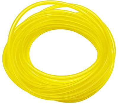 Benzinschlauch (3 mm x 5 mm, 4 m), hochwertig, PVC, Gelb, transparent, Benzinschläuche für kleine Motoren wie Kettensägen, Laubbläser