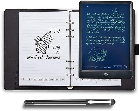 Bisofice Digitales Notizbuch A5 enthält Smartpen Smart Leder Notizbuch A5, wiederverwendbares Schreibtablett BT Wireless-Verbindung kompatibel mit Boardpen
