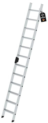 PROREGAL Stufen-Anlegeleiter ohne Traverse | 12 Stufen | Leiter, Teleskopleiter, Trittleiter, Bockleiter, Sprossen-Doppelleiter