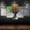 WAGYU 5 teiliges wandbild Baum der vier Jahreszeiten 5 stück leinwand wandkunst,5 teilig leinwand wanddeko wohnzimmer,leinwanddruck 5 teilig bilder wohnzimmer modern groß,mit rahmen,xxl 100x55cm