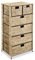 Homgoday Mueble de almacenamiento con 6 cestas 47x37x100 cm jacinto de agua