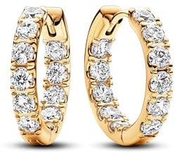 PANDORA Timeless Funkelnde Reihe Ewigkeits-Ohrringe aus Sterling Silber mit vergoldeter Metalllegierung und Zirkonia, 263002C01