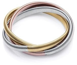 Viceroy Fashion 14085P01019, Pulsera Mujer Triple Acero Dorado, Plateado y Bronce, Estilo Chic, Única