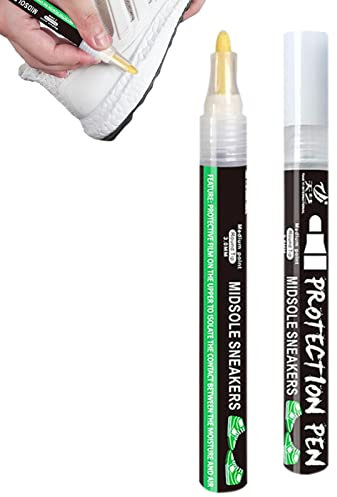 2 Stylo d'entraînement Blanc, Cirage Blanc pour Baskets, Peinture pour Chaussures pour Retoucher ou enlever Les éraflures sur Le Cuir, Le Tissu et la Mousse Souple Virtcooy