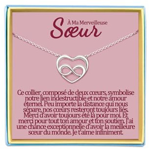 Belle Fille Collier Maman Cadeau Soeur de Coeur Meilleure Amie Mamie Tata Niece Marraine Demande Filleule Cousine Copine ATSEM AESH Nounou Maitresse Institutrice Maternelle Bijou Idee Original Noel