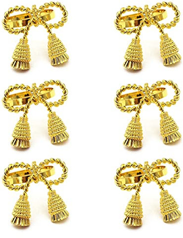 Serviettenring, 6 Serviettenringe, exquisite Form, rostfreie Legierung, dekorative Knoten, Serviettenschnallen, Fotografie-Requisite für Zuhause, Serviettenschnallen, Esstischdekoration