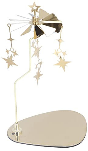 Drehender Kerzenhalter, Kerzenkarussell, Romantischer Rotierender Kerzenhalter Im Europäischen Stil, Kerzenhalter, Rundes Dreieckiges Tablett für (Goldener Stern (Tasse ohne