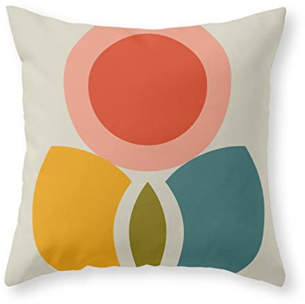 Sofakissen Bezug, Bauhaus-Geometrie Aus Der Mitte des Jahrhunderts, Groß 2 Superweicher Dekokissenbezug Moderne Kissenhülle Kopfkissenbezug Für Bauernhaus Bed Kissen 45X45Cm