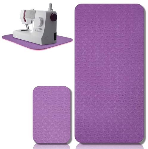 2 tappetini per macchina da cucire, per ridurre le vibrazioni e il rumore, antiscivolo, accessori per trapuntatura (43,2 x 91,4 cm e 22,9 x 35,6 cm, rosa viola)