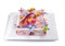 Kardasis Barbie Zuckerpapier Tortenaufleger mit Schmetterlingsfiguren | Essbarer Aufleger für Torten | Tortendekoration für Barbie Geburtstagsfeiern | 21x28cm + 4 Bänder 28x4cm + 12 essbare Figuren