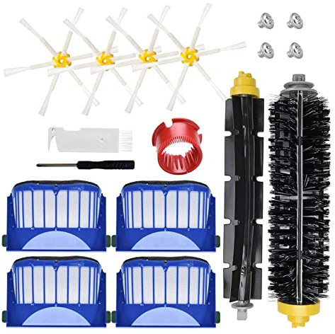 Flpeekash Kit d'accessoires de rechange pour aspirateur robot IRobot série 600 694 692 690 680 660 665 651 650 614