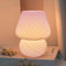 HONPHIER Pilz Lampe Tischlampe Glas Nachttischlampe Dimmbar Nachtlicht mit Fernbedienung Dekorative Stimmungslicht Tischlampe für Schlafzimmer Wohnzimmer (Rosa)