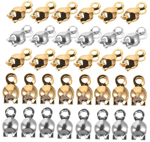 Anneome Kit de Fabrication de Bijoux 200 pièces Cache-nœuds de Perles Embouts en Acier Inoxydable pour Bracelets et Colliers à Faire soi-même